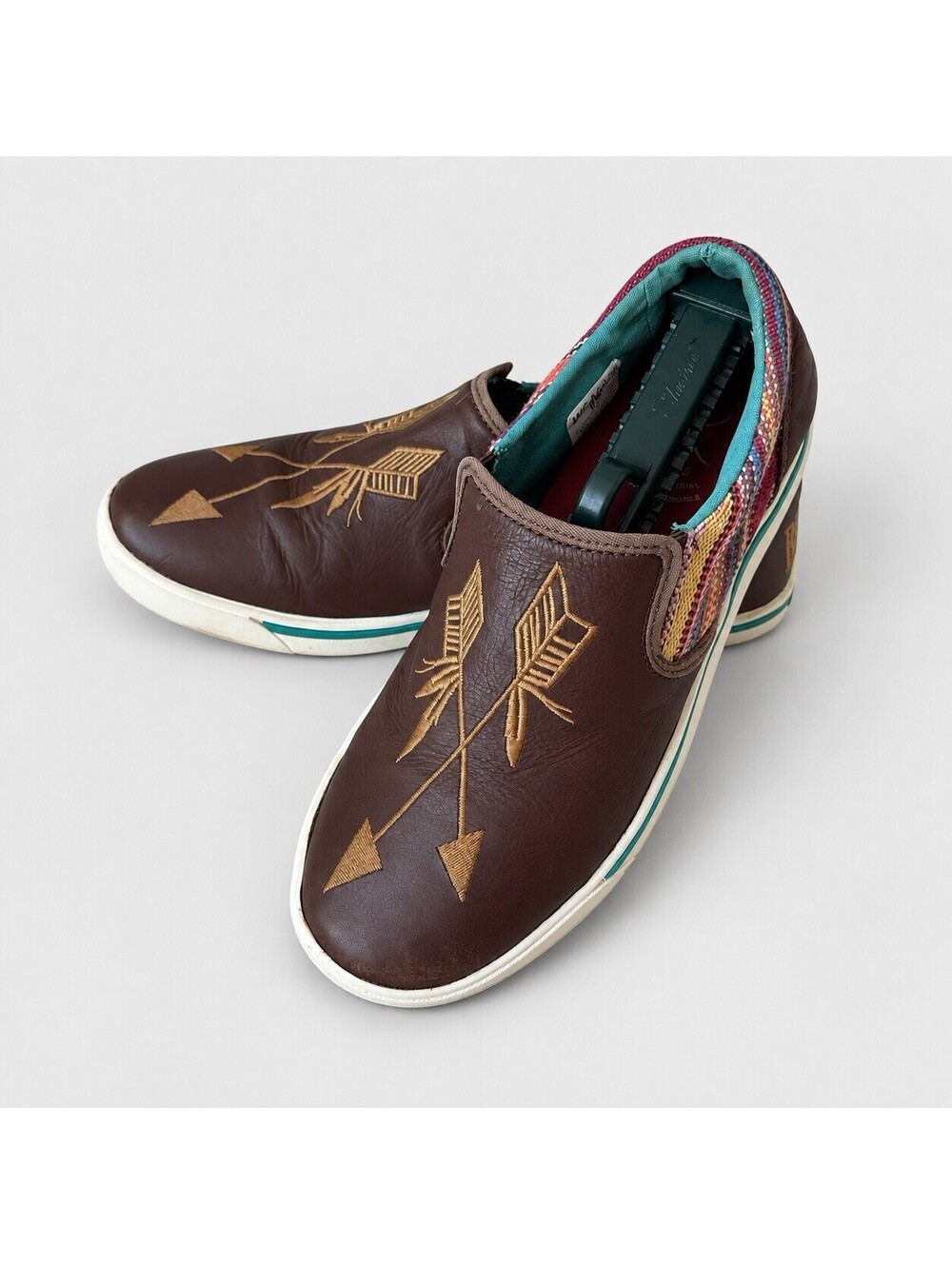 Twisted X Be Brave Shoes Womens 8 M Brown Leather Comfort Sneakers Aztec Boho